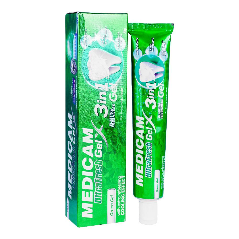 Medicam Ultra Fresh 3in1 Green Gel Toothpaste, 75g - Main Image