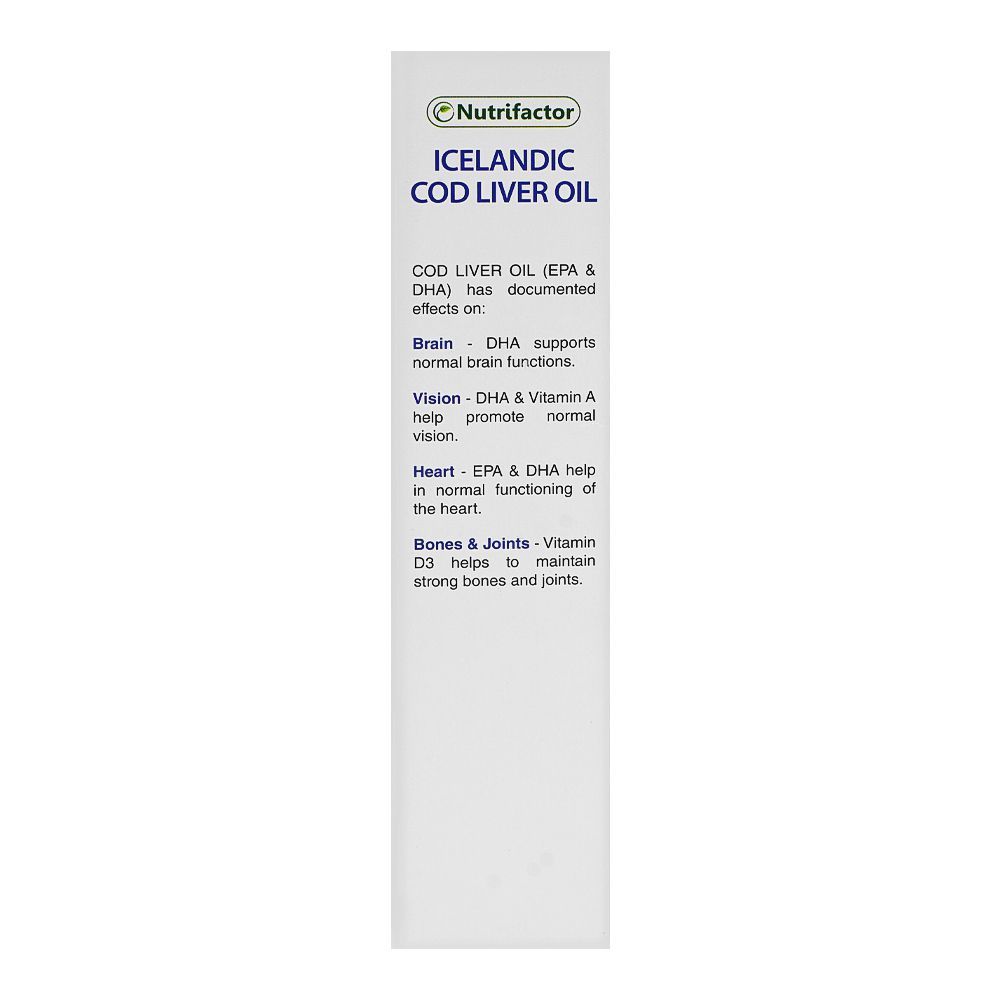 Nutrifactor Icelandic Cod Liver Oil, 150ml - Image 3