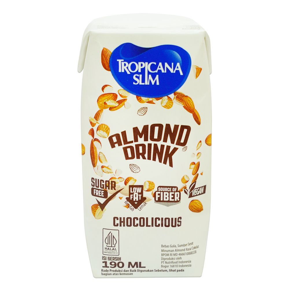 Tropicana Slim Sugar Free Almond Drink Chocolicious Milk, 190ml - Main Image