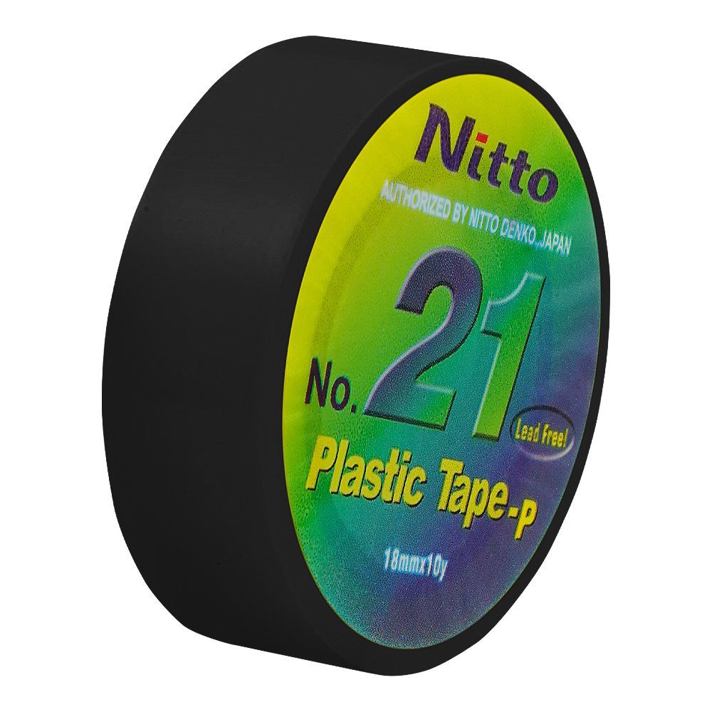 Nitto Plastic Tape, Lead Free, 18mm, Black, No.21 - Main Image
