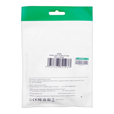 UGreen USB-C To Micro USB-B Cable 1M, 20103 - Image 3