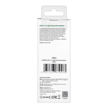 UGreen USB C To Lightning Audio Adapter, 70953 - Image 3