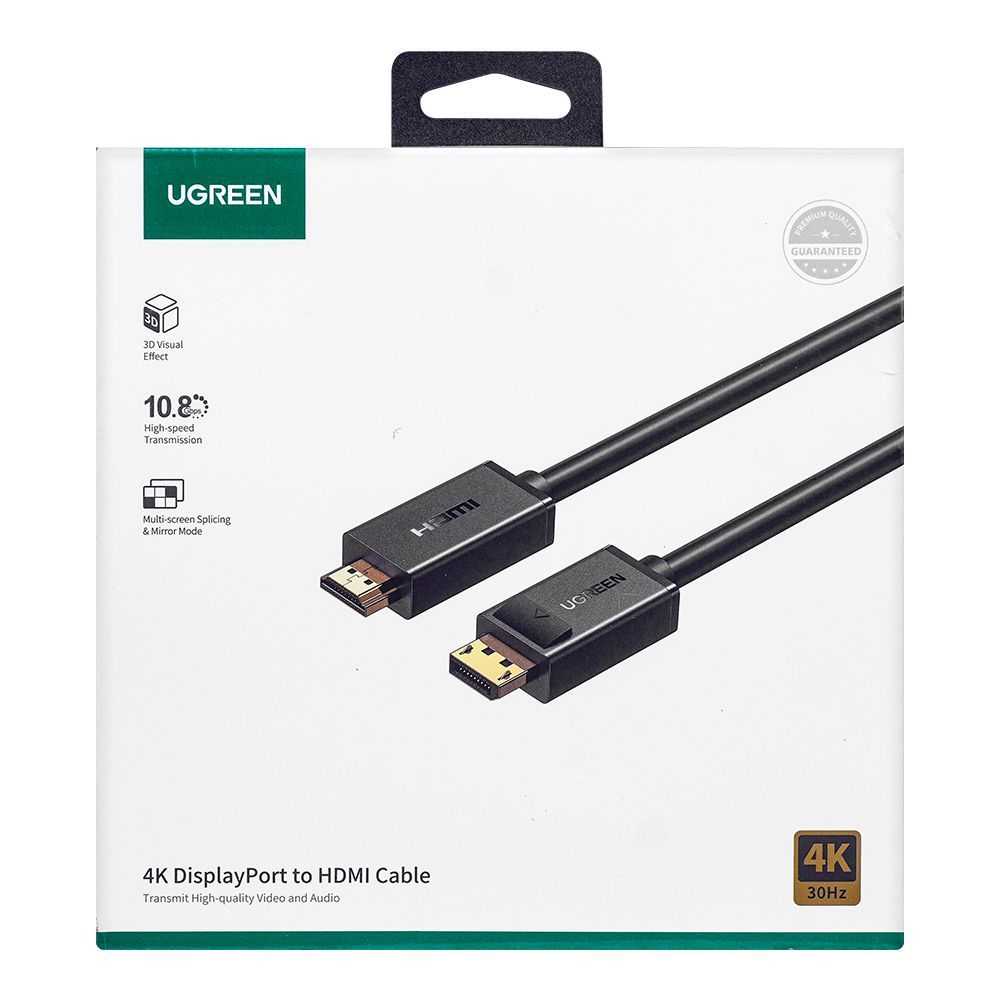 UGreen 4k Display Port to HDMI Cable 1.5M, Black, 10239 - Image 2