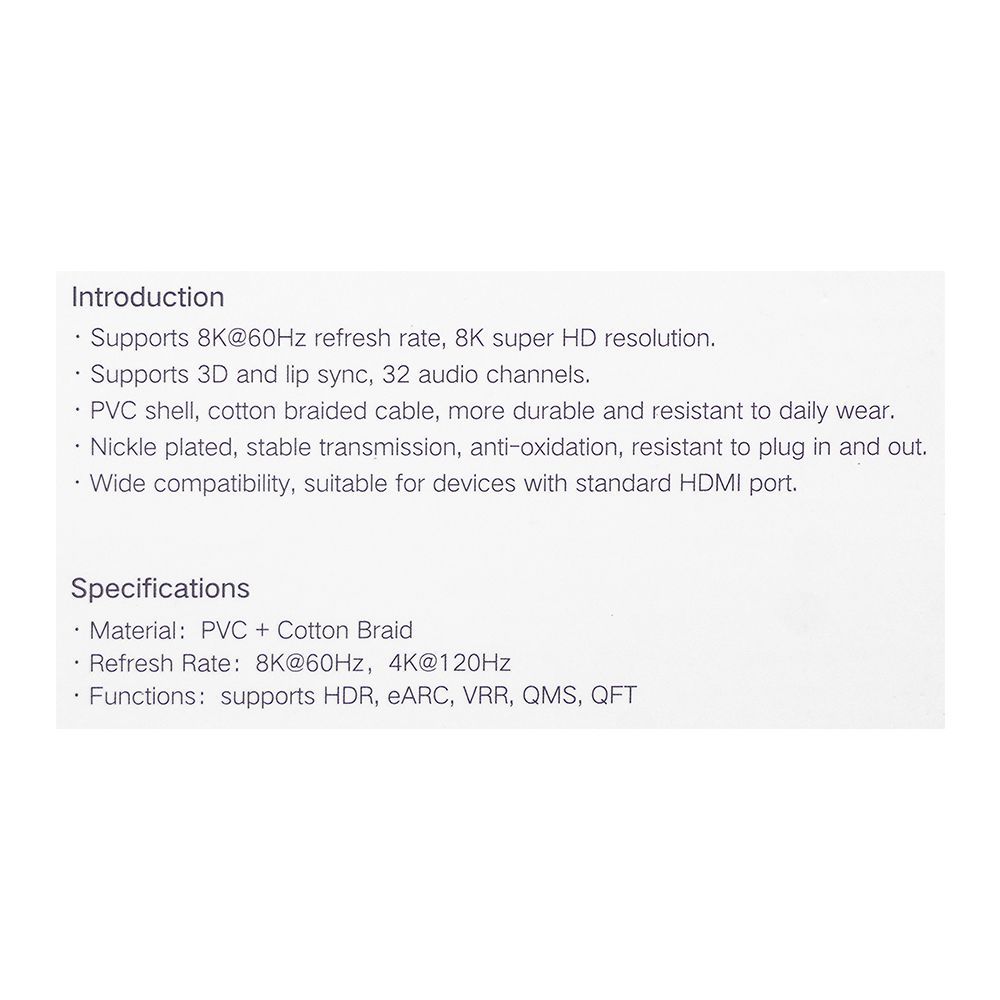UGreen HDMI 8K Male To Male Braided Cable, 8M, 50731 - Image 4