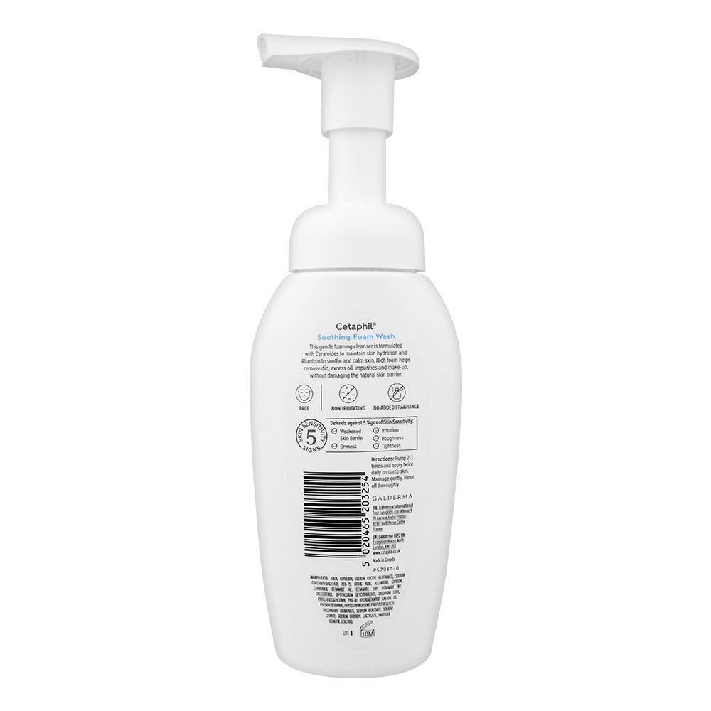 Cetaphil Soothing Foam Wash, Face Wash For Dry, Normal or Sensitive Skin, 200ml - Image 2