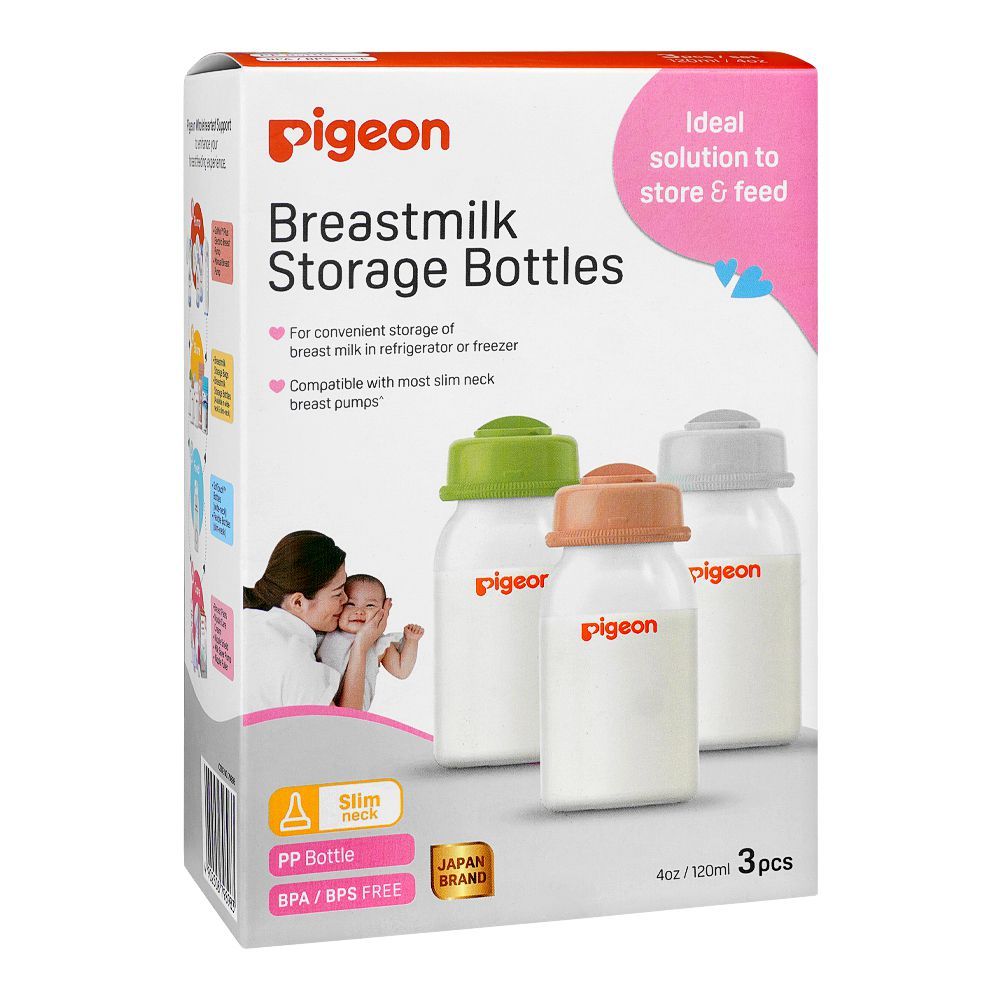 Pigeon Breastmilk Storage Bottles, 120ml Each, 3-Pack, A79898 - Main Image
