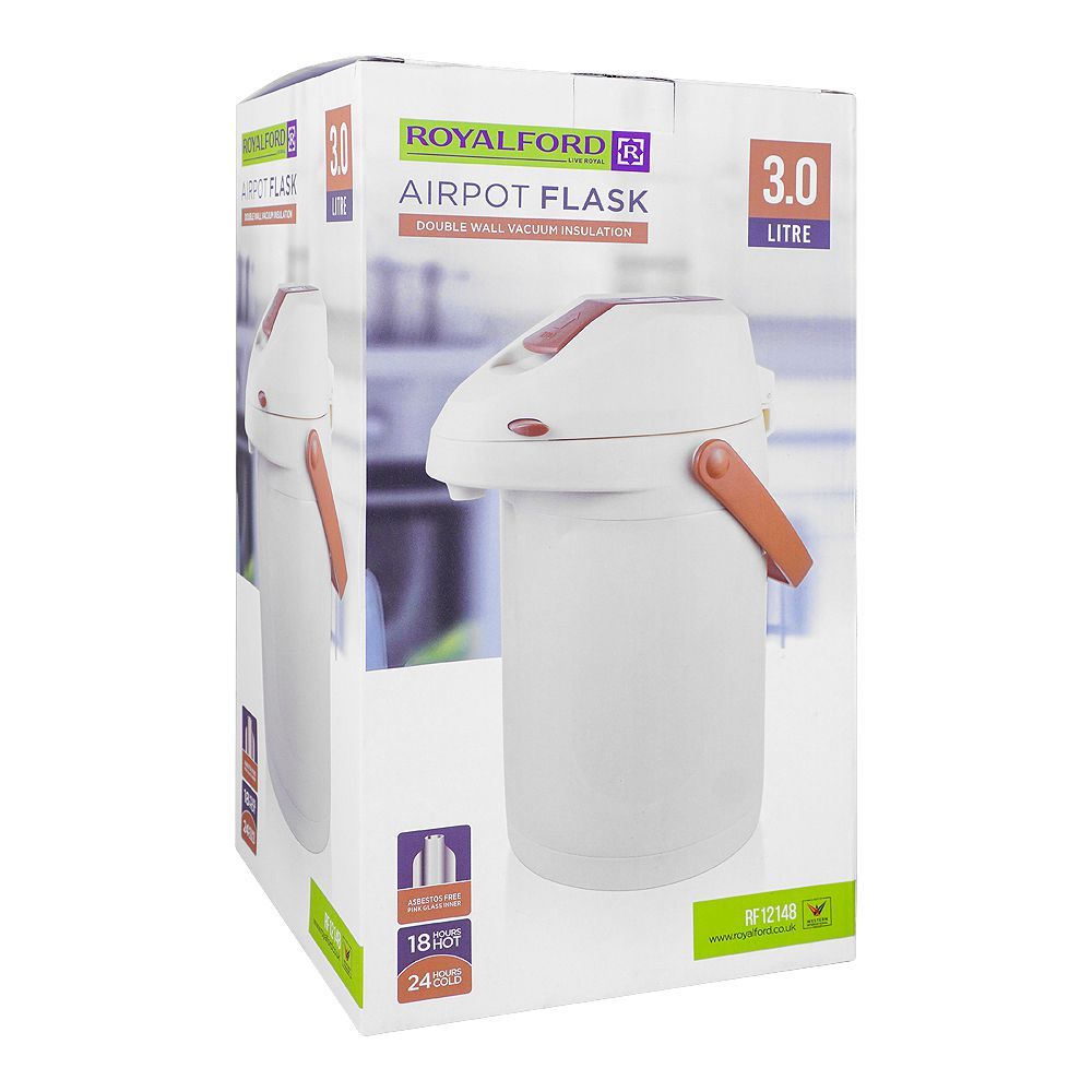 Royalford Airpot Vacuum Flask, Hot & Cold, 3000ml Capacity, RF12148 - Main Image