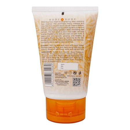 BNB Organic Source Brightening Rice Face Wash, Paraben and Sulfate Free, 120ml - Image 2