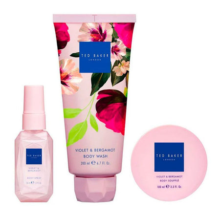 Ted Baker Violet & Bergamot Gift Set: Body Spray 50ml, Body Wash 200ml & Body Souffle 100ml, For Women, 3-Pack - Main Image