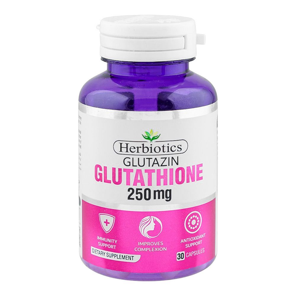 Herbiotics Glutazin Glutathione Dietary Supplement 250mg, Bottle (30 Capsules) - Main Image
