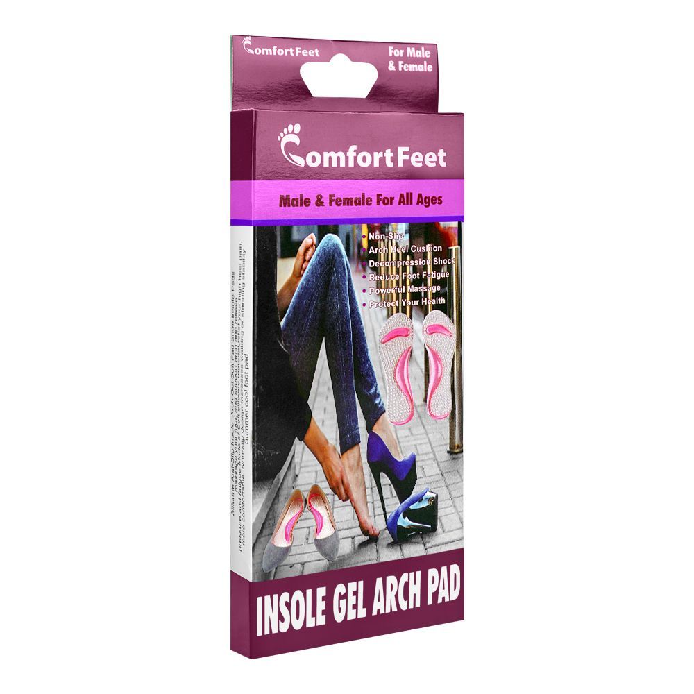 Comfort Feet Non-Slip Gel Arch Pad - Stretchable Insoles, For Foot Fatigue Relief - Main Image