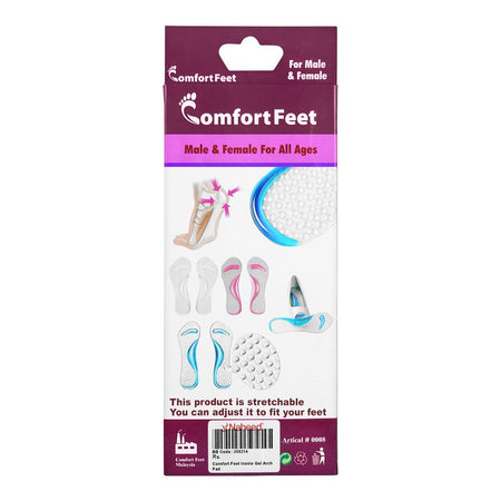 Comfort Feet Non-Slip Gel Arch Pad - Stretchable Insoles, For Foot Fatigue Relief - Image 2
