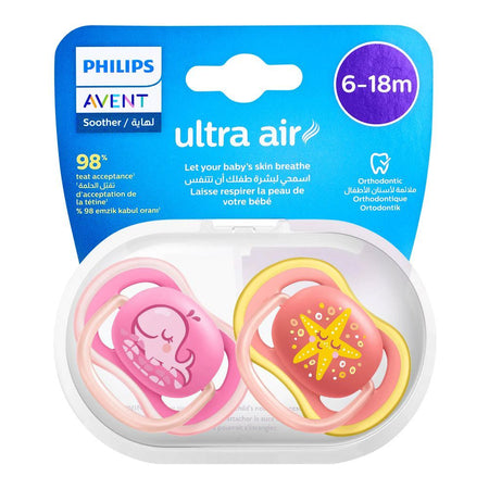 Avent Ultra Air Soothers, For 6-18 Months, 2-Pack, SCF085/06 - Image 2