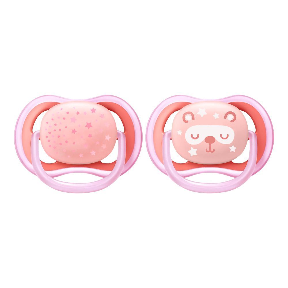 Avent Ultra Air Night Soothers, For 6-18 Months, 2-Pack, SCF376/22 - Main Image