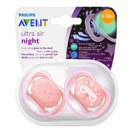 Avent Ultra Air Night Soothers, For 6-18 Months, 2-Pack, SCF376/22 - Image 2