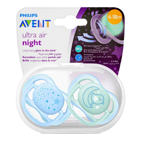 Avent Ultra Air Night Soothers, For 6-18 Months, 2-Pack, SCF376/21 - Image 2