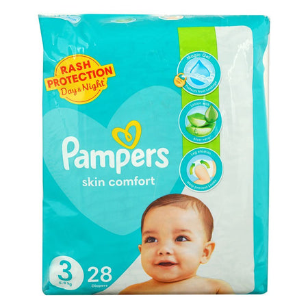 Pampers Skin Comfort Diapers, No.3, 5-9 Kg, 28-Pack - Main Image