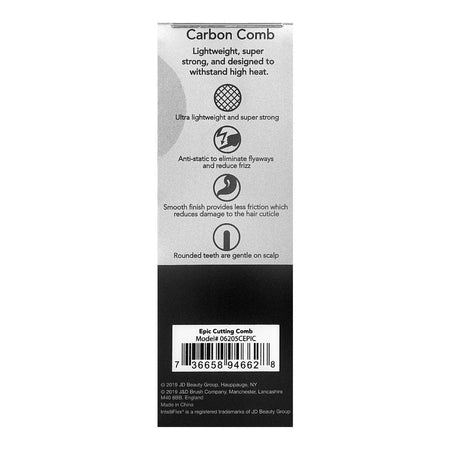 Epic Professional Carbon Cutting Comb, Black, 06205CEPIC - Image 3