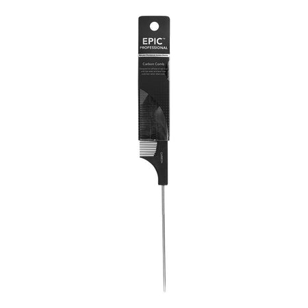 Epic Professional Carbon Metal Tail Comb, Black, 06204CEPIC - Main Image