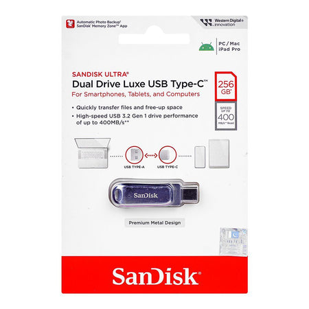 Sandisk Ultra 256GB Dual Drive Luxe USB Type-C, SDDDC4-256G-G46 - Image 2