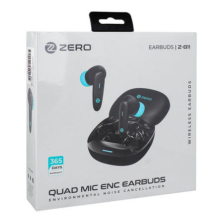Zero Quad MIC ENC Wireless Earbuds, Z-811, Jet Black - Image 3