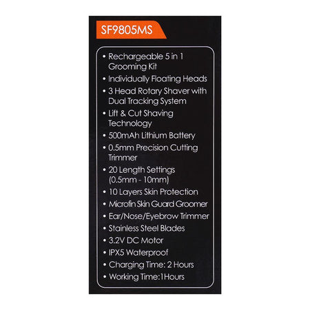 Sanford Rechargeable 5in1 Grooming Kit, SF9805MS - Image 6