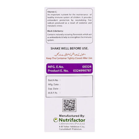 Nutrifactor Yum-C Syrup, 120ml - Image 3
