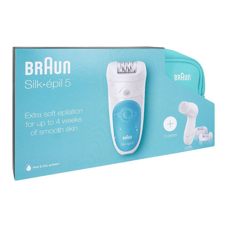 Braun Silk-epil 5 Legs, Body & Face Epilator, White/Blue, 5545 - Image 2