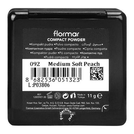 Flormar Compact Powder, Fine And Silky Texture, Long lasting, Medium Soft Peach, 11g, 092 - Image 3