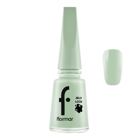 Flormar Jelly Look Nail Enamel, Gel Nail Polish, Thick Brush, Hint Of Mint, 11ml, JL84 - Main Image
