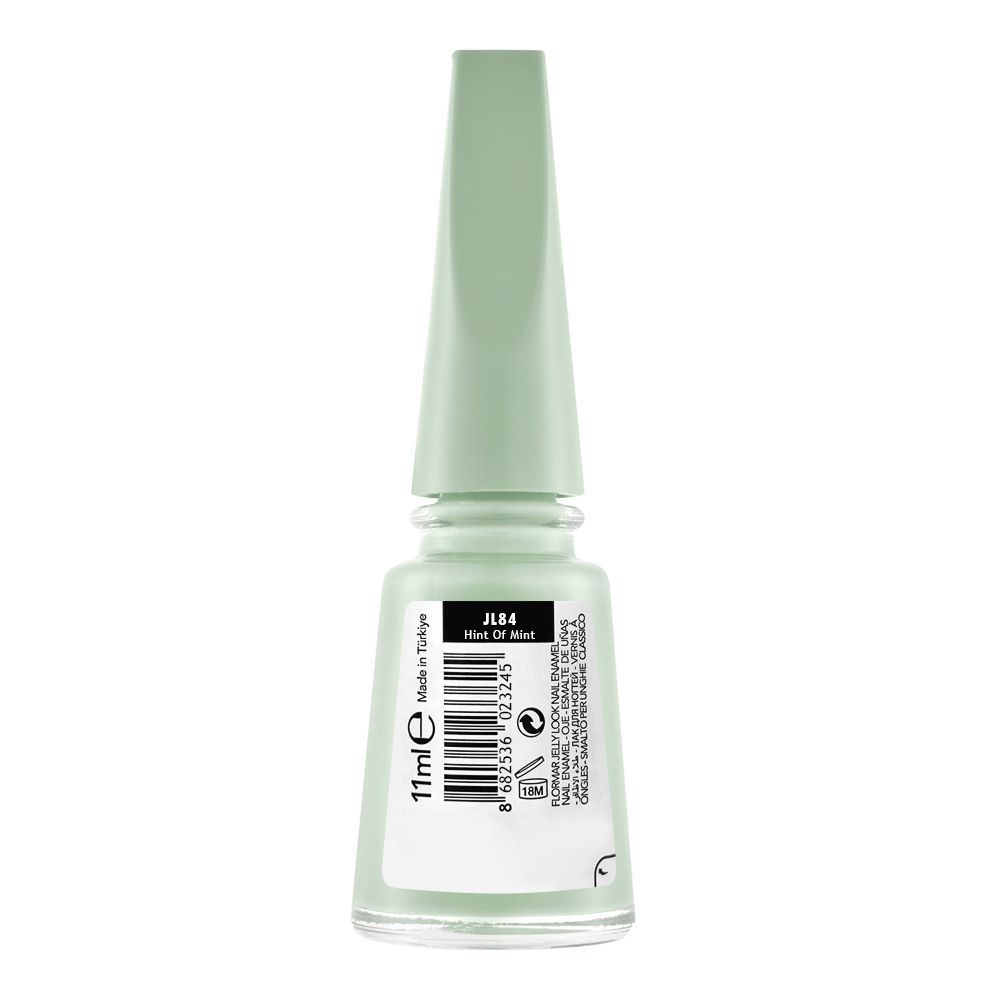 Flormar Jelly Look Nail Enamel, Gel Nail Polish, Thick Brush, Hint Of Mint, 11ml, JL84 - Image 2