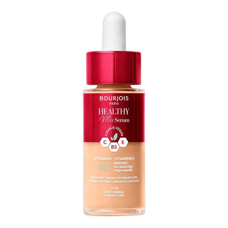 Bourjois Healthy Mix Clean & Vegan Radiant Serum Foundation, Vitamins 82%, 51W Light Vanilla, 30ml - Image 2