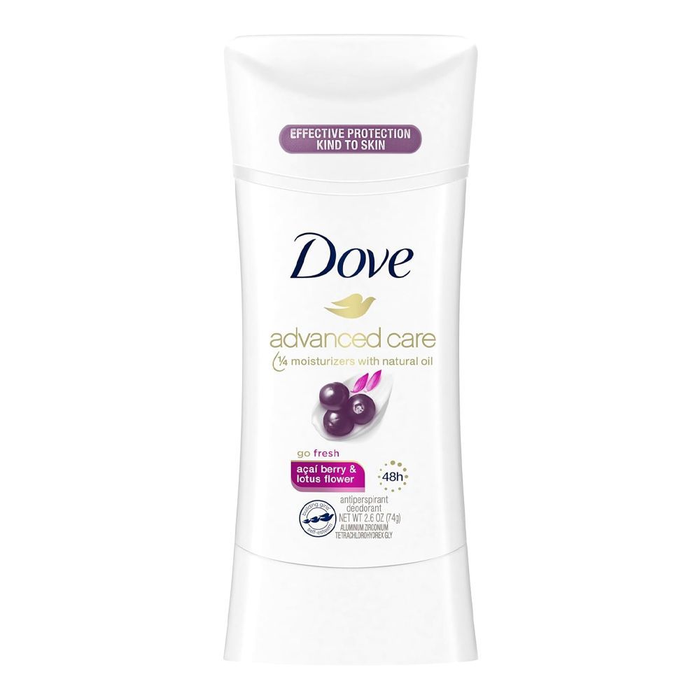 Dove Advanced Care Go Fresh Acai Berry & Lotus Flower Antiperspirant Deodorant Stick, For Women, 74g - Main Image