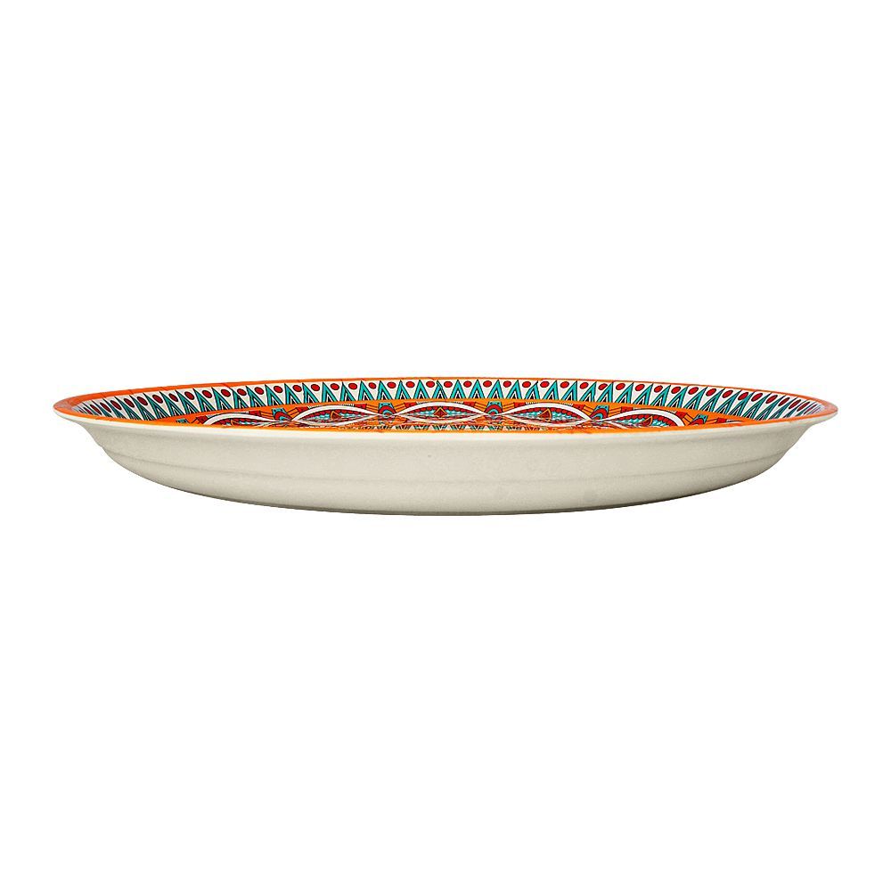 Sky Melamine Thal, Medium, Ajrak Print, Cultural Design, Serving Plate - Main Image