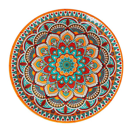 Sky Melamine Thal, Medium, Ajrak Print, Cultural Design, Serving Plate - Image 2