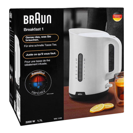 Braun Breakfast1 Kettle, 360 Rotating Base, Limescale Filter, 1.7L, BPA-Free, 2200W, WK-1100WH - Image 3