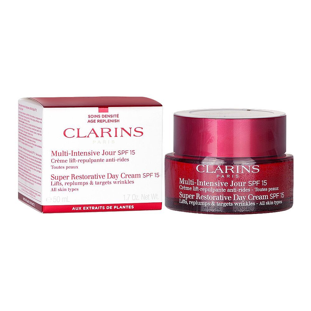 Clarins Multi Intensive Jour Super Restorative Day Cream, SPF 15, Lifts, Replumps, 50ml - Main Image