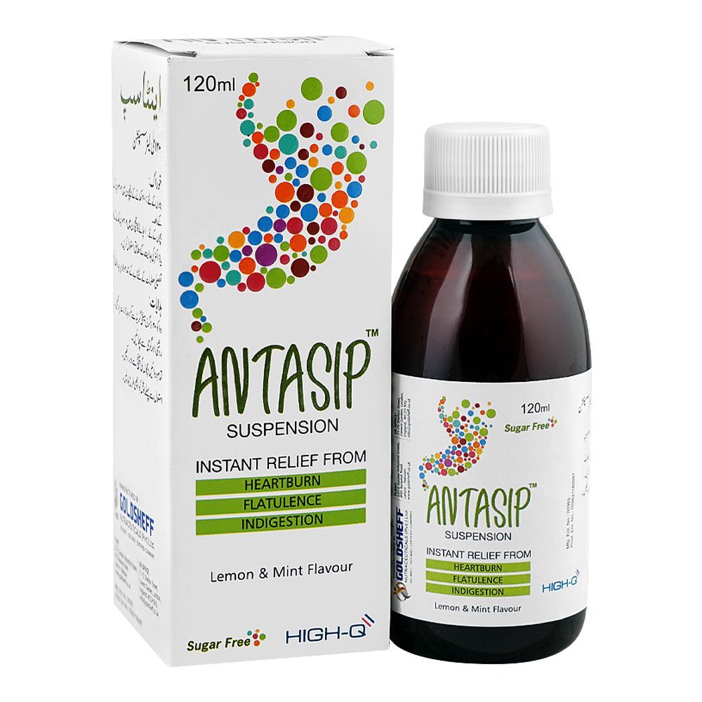 High-Q Pharmaceuticals Antasip Suspension Syrup, 120ml - Main Image