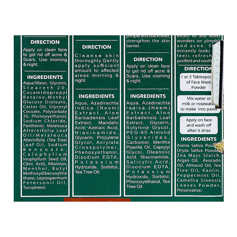 BNB Organic Tea Tree Acne Control Kit, Serum, Face Wash, Gel, Mask - Image 4