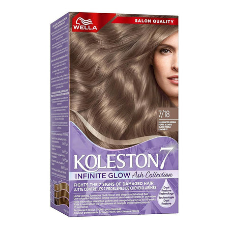 Wella Koleston Supreme Hair Color Infinite Glow, Ash 7/18 Illuminated Medium Pearl Blonde - Main Image