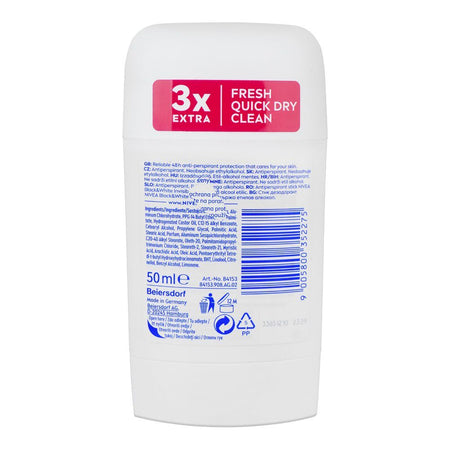Nivea Black & White Invisible Clear, 48H Deodorant Stick, 50ml - Image 2