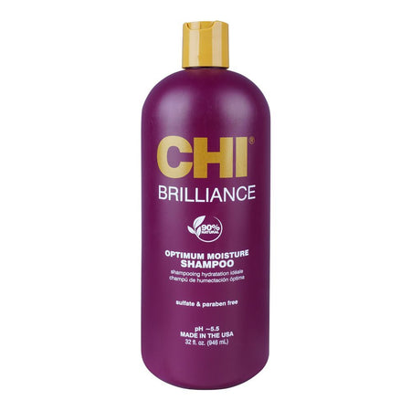 CHI Brilliance Optimum Moisture Shampoo, 90% Natural, Sulfate & Paraben Free, 946ml - Main Image
