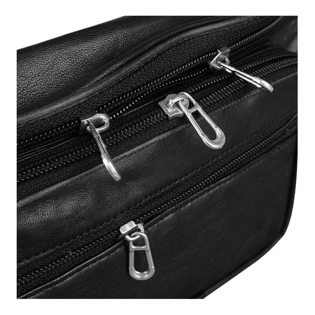 Pure Leather Belt Pouch With Zipper Pockets, Black, For Men & Women - Image 2