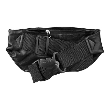 Pure Leather Belt Pouch With Zipper Pockets, Black, For Men & Women - Image 3