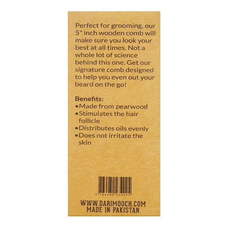 Dari Mooch Beard Comb, 5" inch Wooden Comb - Image 3