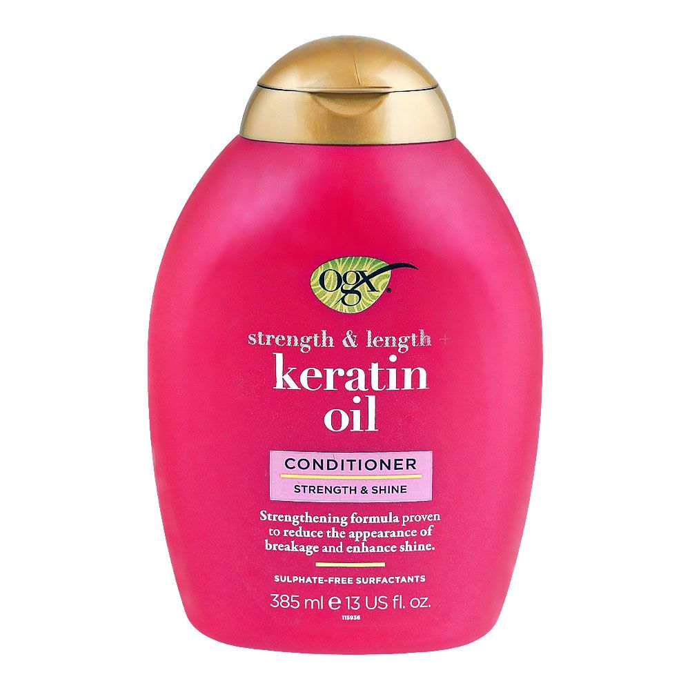OGX Strength & Length Keratin Oil Conditioner, Keratin & Argan Oil, Sulfate Free, For Hair, 385ml - Main Image