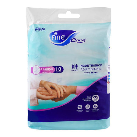 Fine Care X-Large Adult Diapers, Waist Size Up to 70.1in, 10-Pack - Main Image