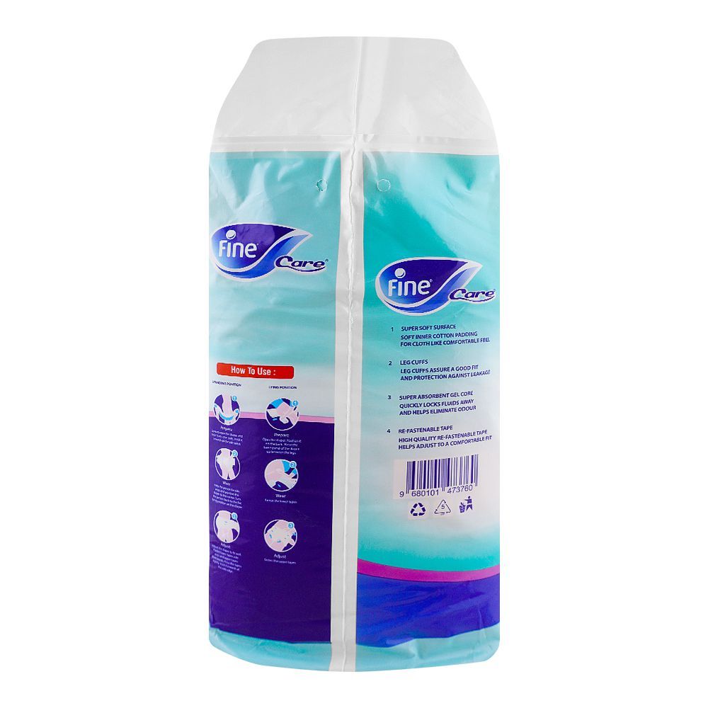 Fine Care X-Large Adult Diapers, Waist Size Up to 70.1in, 10-Pack - Image 3
