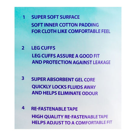 Fine Care X-Large Adult Diapers, Waist Size Up to 70.1in, 10-Pack - Image 4