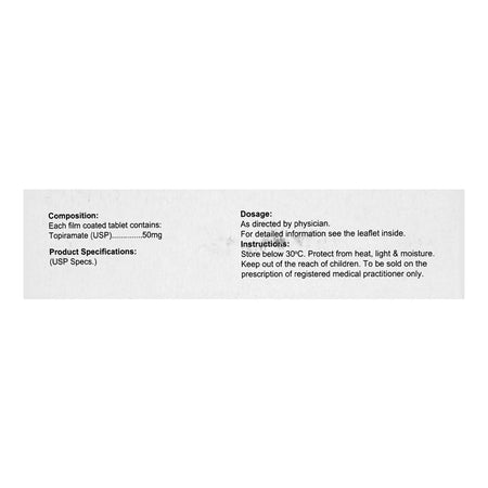 Topagen Tablets 50mg, Strip (10 Tablets) - Image 3